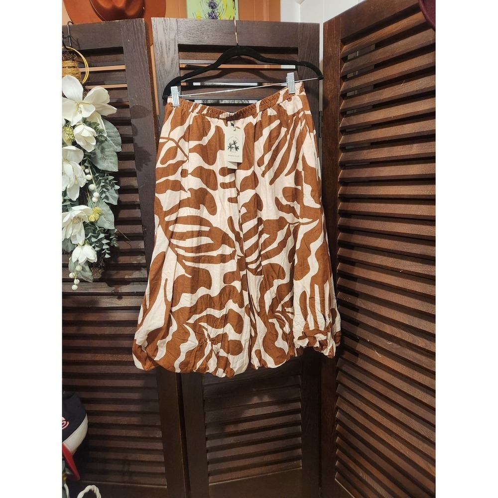 ⛱️🔥Rachel Zoe - Brown Zebra Print Bubble Hem Skirt - L